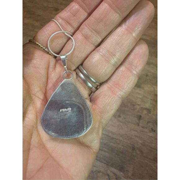 Necklace, Jasper & Silver Pendant, NEW, Sterling Silver, Handmade, Artisan - Picture 3 of 6